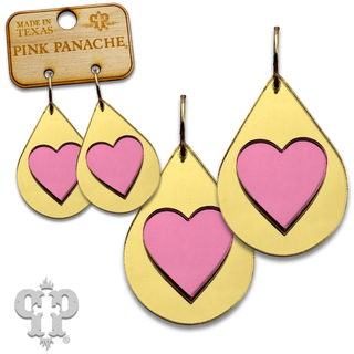 Layered heart teardrop earring
