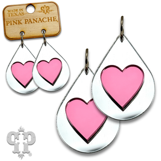 Layered heart teardrop earring