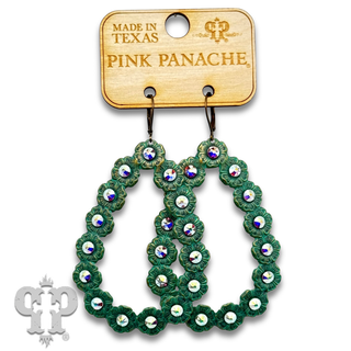 Open teardrop earring with Austrian crystals