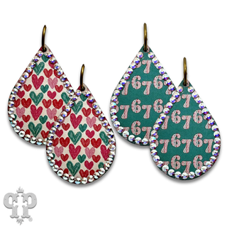 Rhinestone teardrop Valentine earring