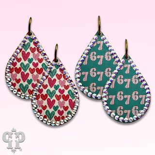 Rhinestone teardrop Valentine earring