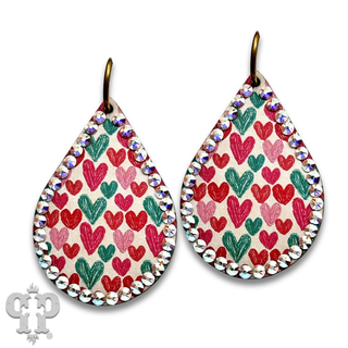 Rhinestone teardrop Valentine earring