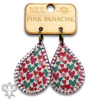 Rhinestone teardrop Valentine earring