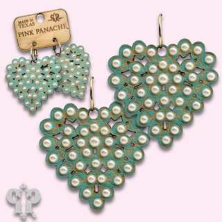 Laser cut rhinestone heart earring