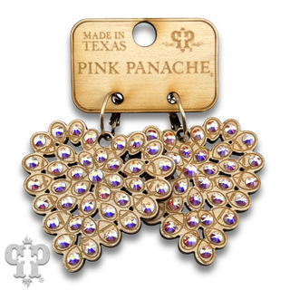 Laser cut rhinestone heart earring
