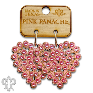 Laser cut rhinestone heart earring