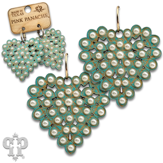 Laser cut rhinestone heart earring
