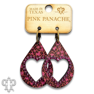 Open rhinestone heart teardrop earring