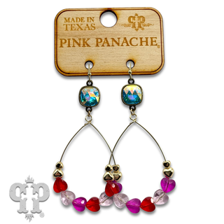 Heart charm teardrop earring