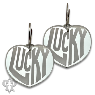 Lucky Heart on small hoop earring