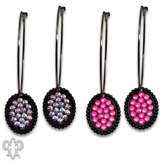 Austrian crystal mini oval on hoop earring