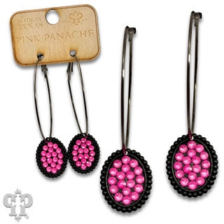 Austrian crystal mini oval on hoop earring