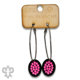 Austrian crystal mini oval on hoop earring