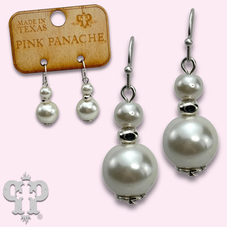 Double pearl bead earring