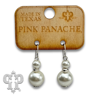 Double pearl bead earring