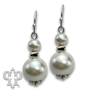 Double pearl bead earring