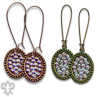 Austrian crystal mini oval on kidney wire earring