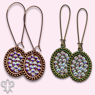 Austrian crystal mini oval on kidney wire earring