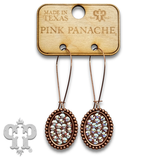 Austrian crystal mini oval on kidney wire earring