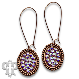 Austrian crystal mini oval on kidney wire earring