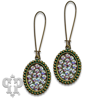 Austrian crystal mini oval on kidney wire earring