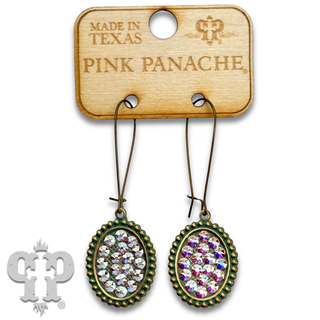 Austrian crystal mini oval on kidney wire earring