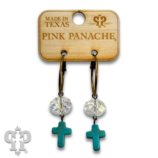 Turquoise cross earring