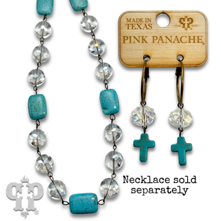 Turquoise cross earring