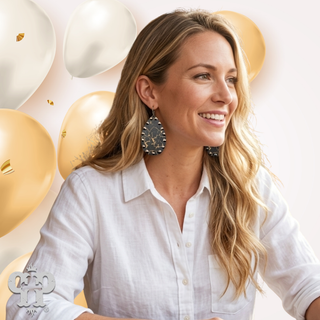 Crackle finish teardrop earring