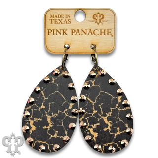 Crackle finish teardrop earring