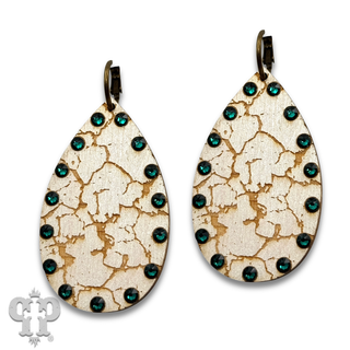 Crackle finish teardrop earring