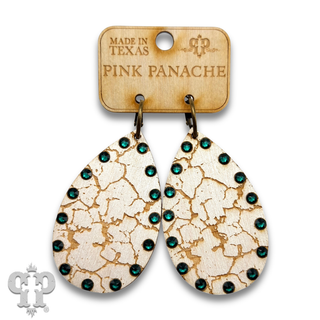 Crackle finish teardrop earring
