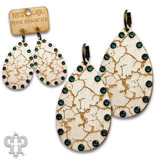Crackle finish teardrop earring