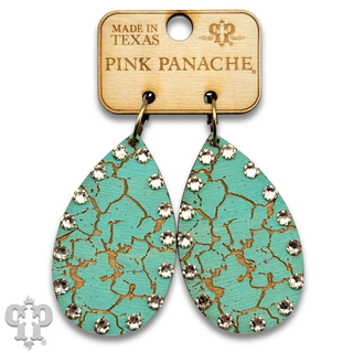 Crackle finish teardrop earring