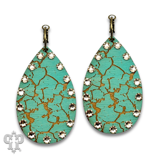 Crackle finish teardrop earring