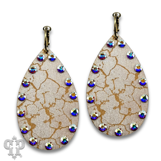 Crackle finish teardrop earring