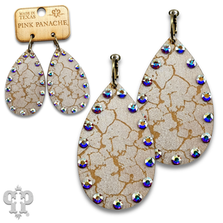 Crackle finish teardrop earring