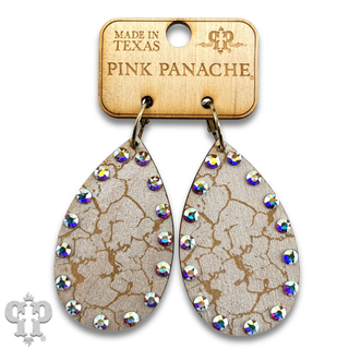 Crackle finish teardrop earring