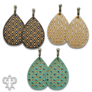 Patterned teardrop earring
