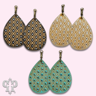 Patterned teardrop earring