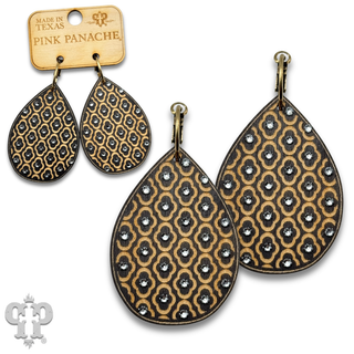 Patterned teardrop earring