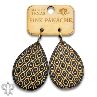 Patterned teardrop earring