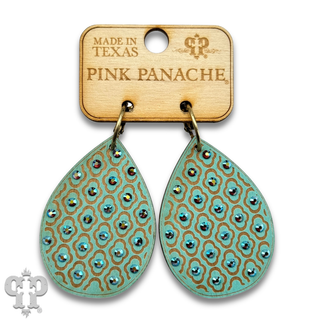 Patterned teardrop earring