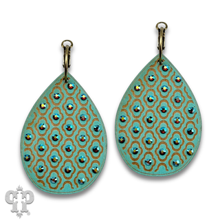 Patterned teardrop earring
