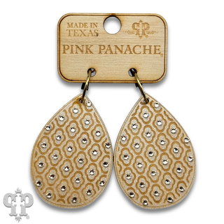 Patterned teardrop earring