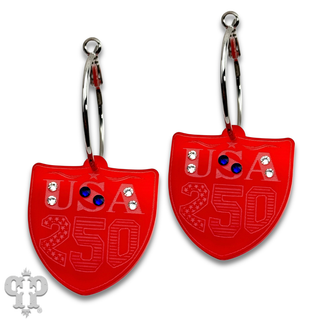 USA 250 shield earrings