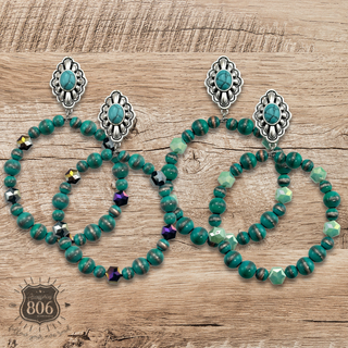 Western style beaded circle earring