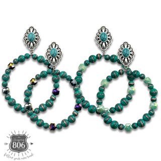 Western style beaded circle earring