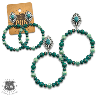Western style beaded circle earring