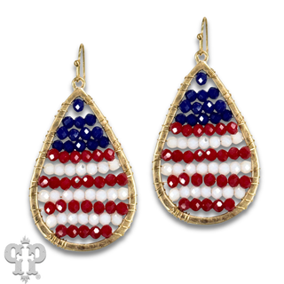 Beaded flag earring